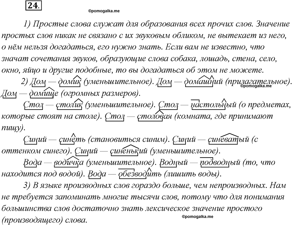Глава 1. Упражнение №24 русский язык 7 класс Шмелев