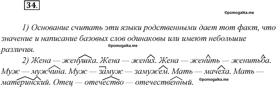 Глава 1. Упражнение №34 русский язык 7 класс Шмелев