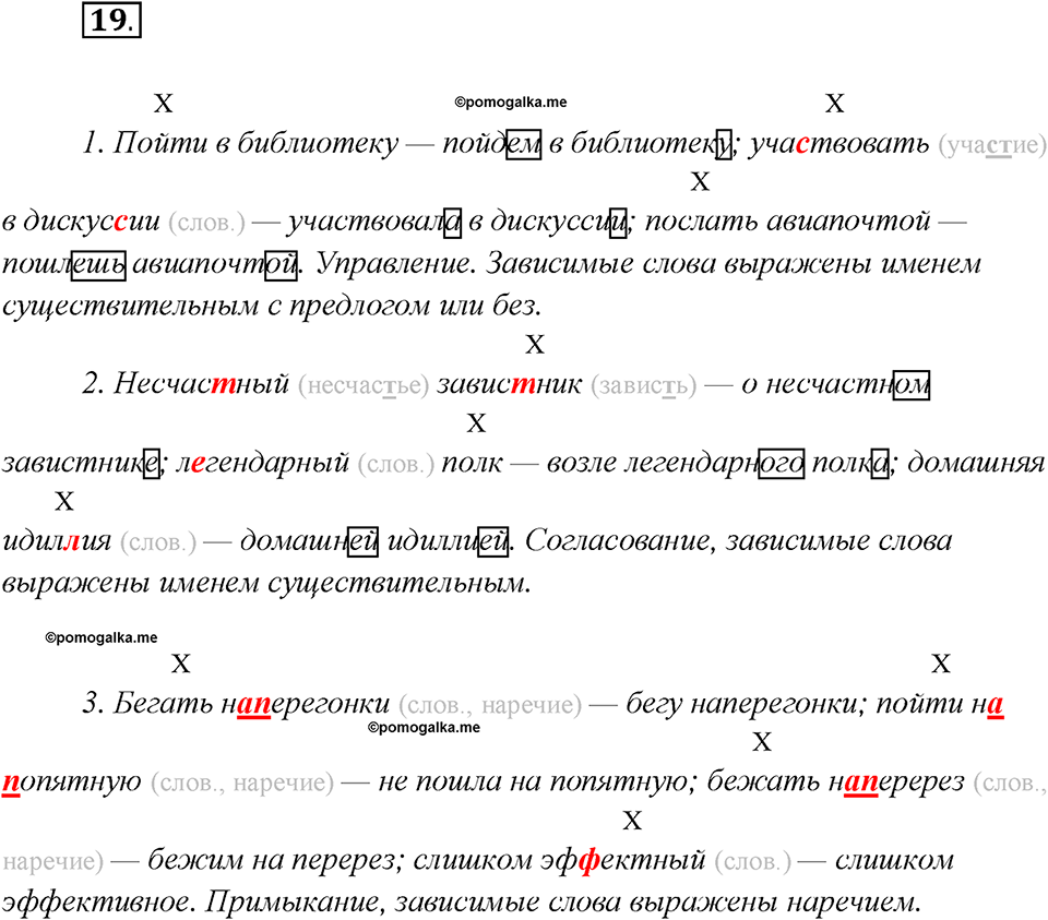 Глава 5. Упражнение №19 русский язык 7 класс Шмелев