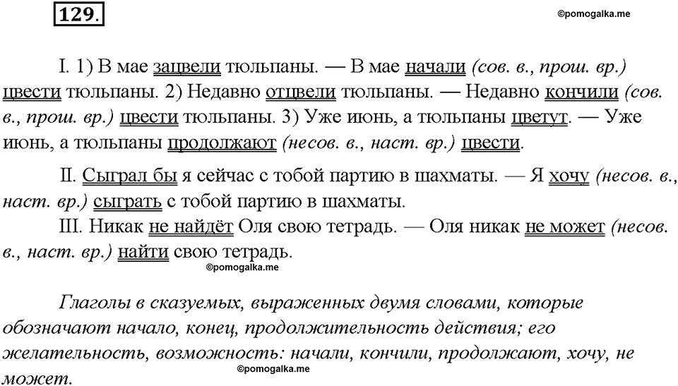 упражнение №129 русский язык 8 класс Бурхударов