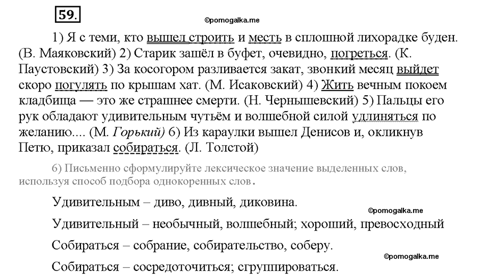 упражнение №59 русский язык 8 класс Разумовская