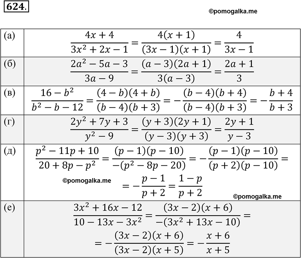 страница 144 номер 624 алгебра 8 класс Макарычев 2023 год