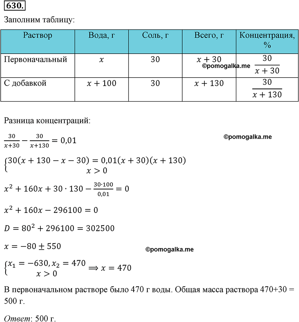 страница 147 номер 630 алгебра 8 класс Макарычев 2013 год