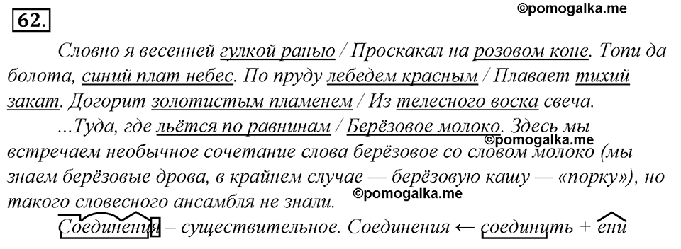 страница 38 упражнение 62 русский язык 8 класс Тростенцова, Ладыженская 2014 год