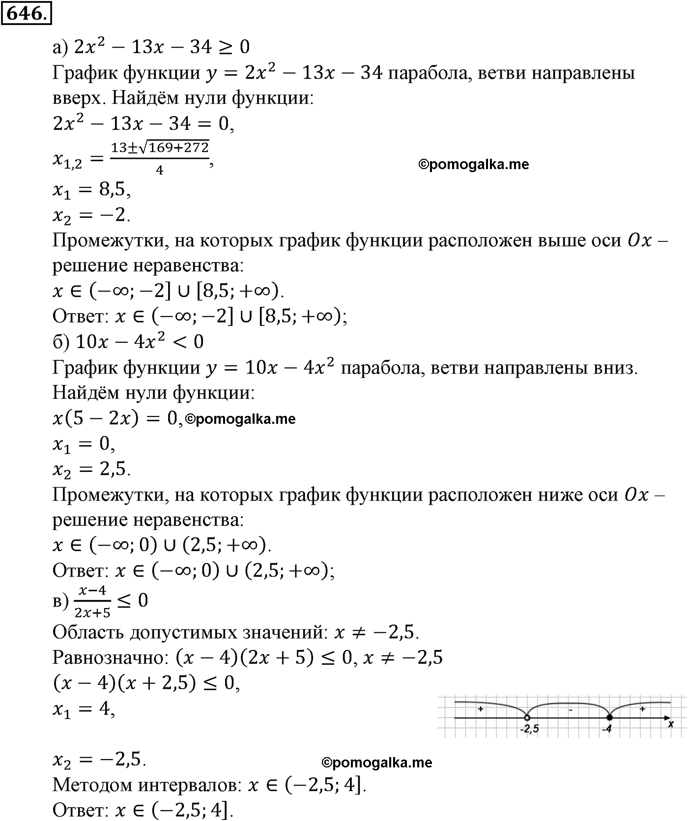 задача №646 алгебра 9 класс Макарычев учебник 2014 год